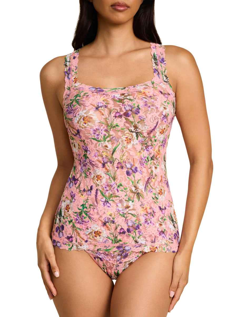 Coral Floral Print Signature Lace® Classic Cami - Front View On Model | Hanky Panky