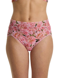 Floral-patterned underwear on a white background