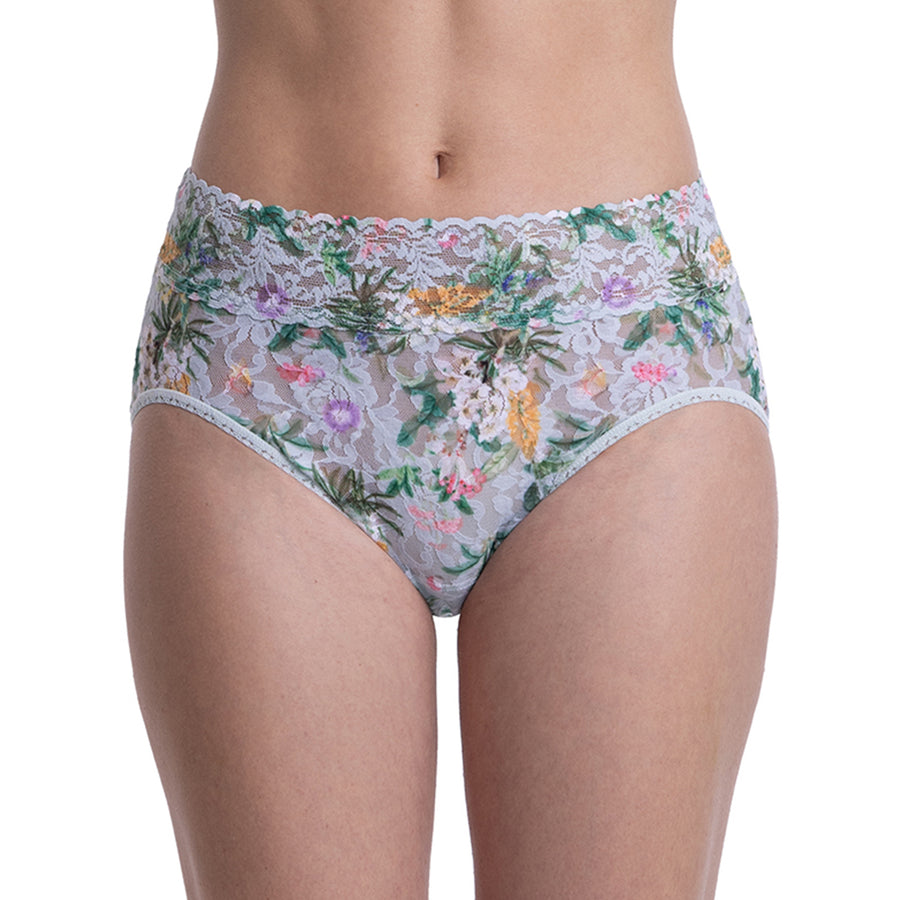 Floriculture Floral Print Signature Lace® French Brief - Front View, high-rise lace panty | Hanky Panky
