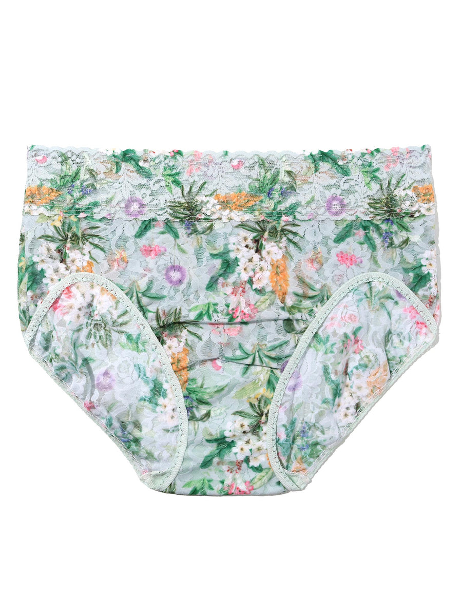 Floriculture Floral Print Signature Lace® French Brief - Flat Lay Back View, full-coverage lace | Hanky Panky