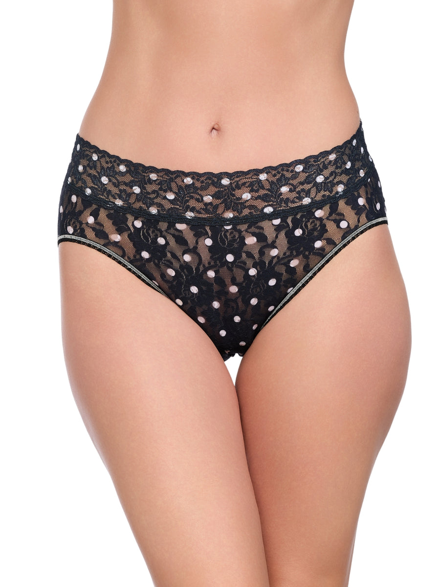 Printed Signature Lace® French Brief Polka Party Black