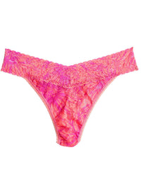 Pink tie-dye bikini bottom on a white background