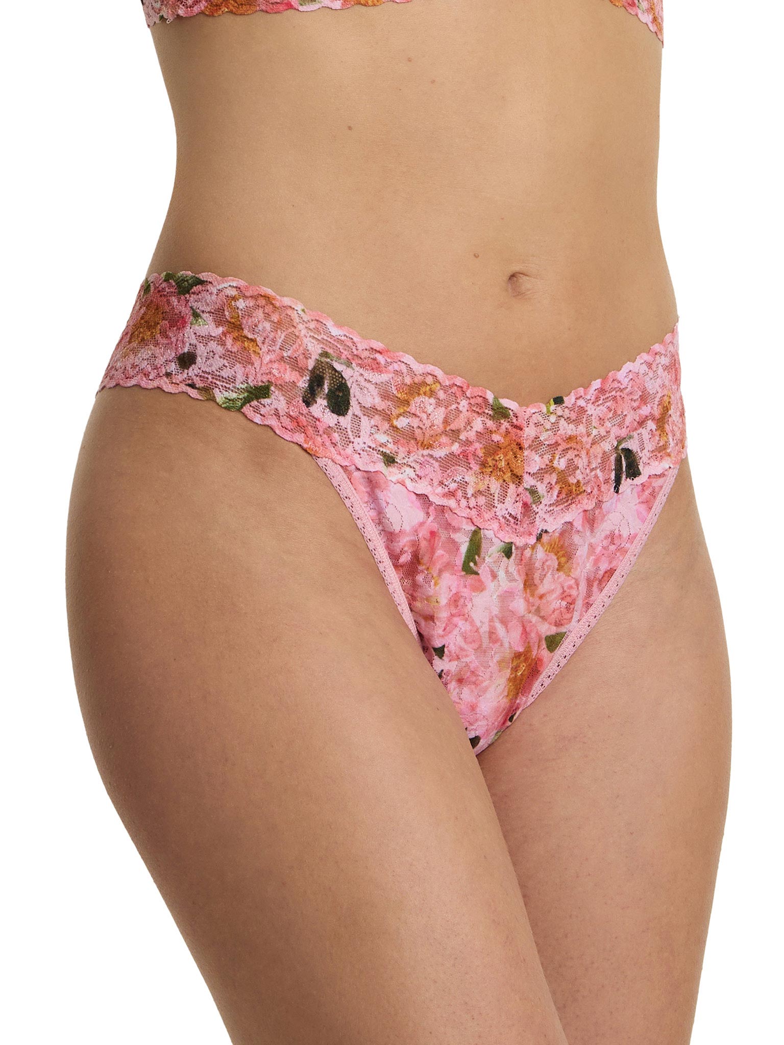 Floral-patterned underwear on a white background