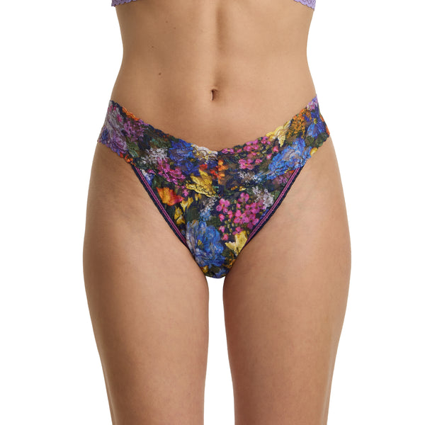 Printed Signature Lace® Original Rise Thong Impressionist Floral Print