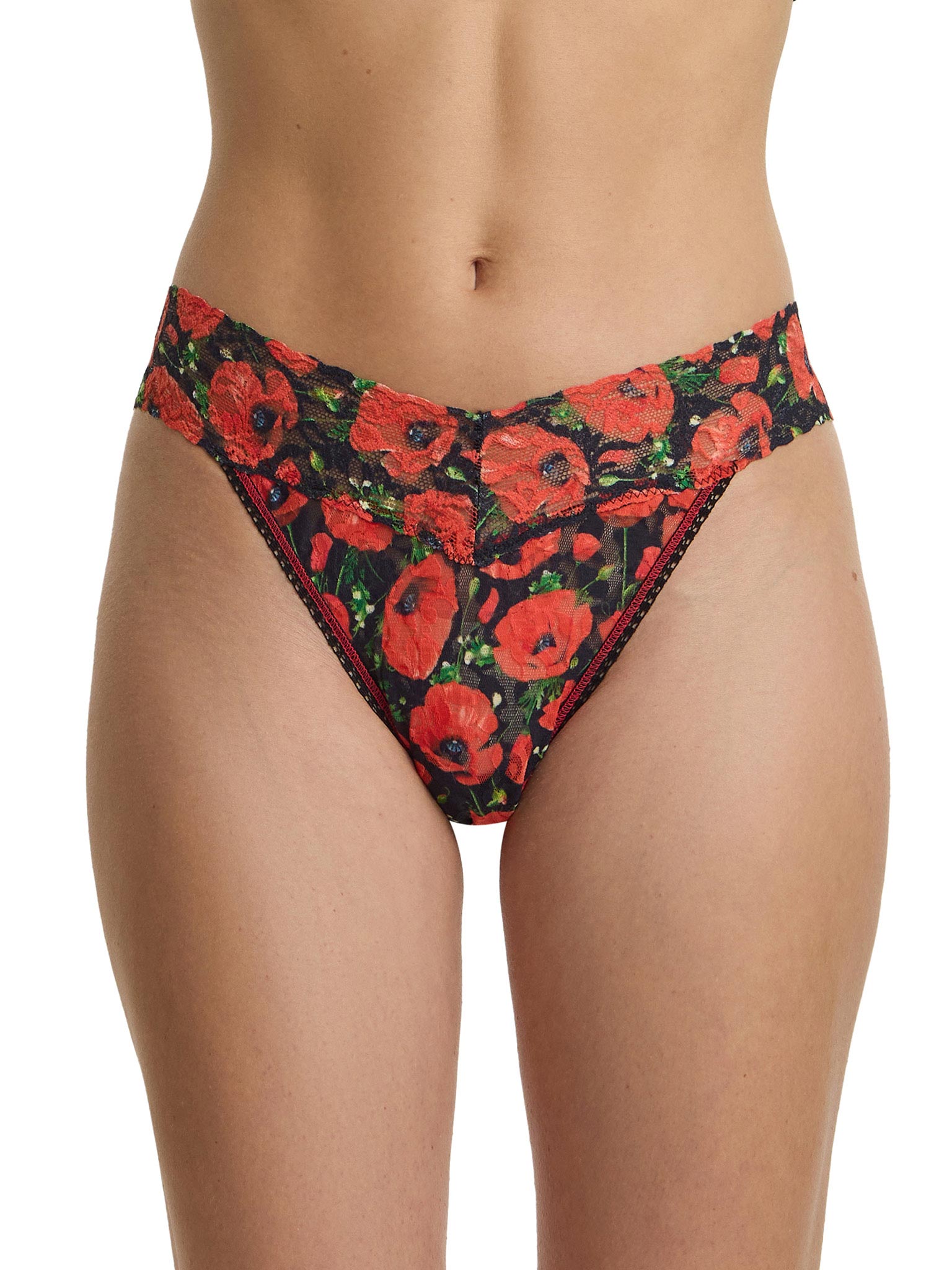 Floral-patterned underwear on a white background