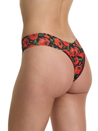 Printed Signature Lace® Original Rise Thong Poppy Holiday - Red/Black Sale
