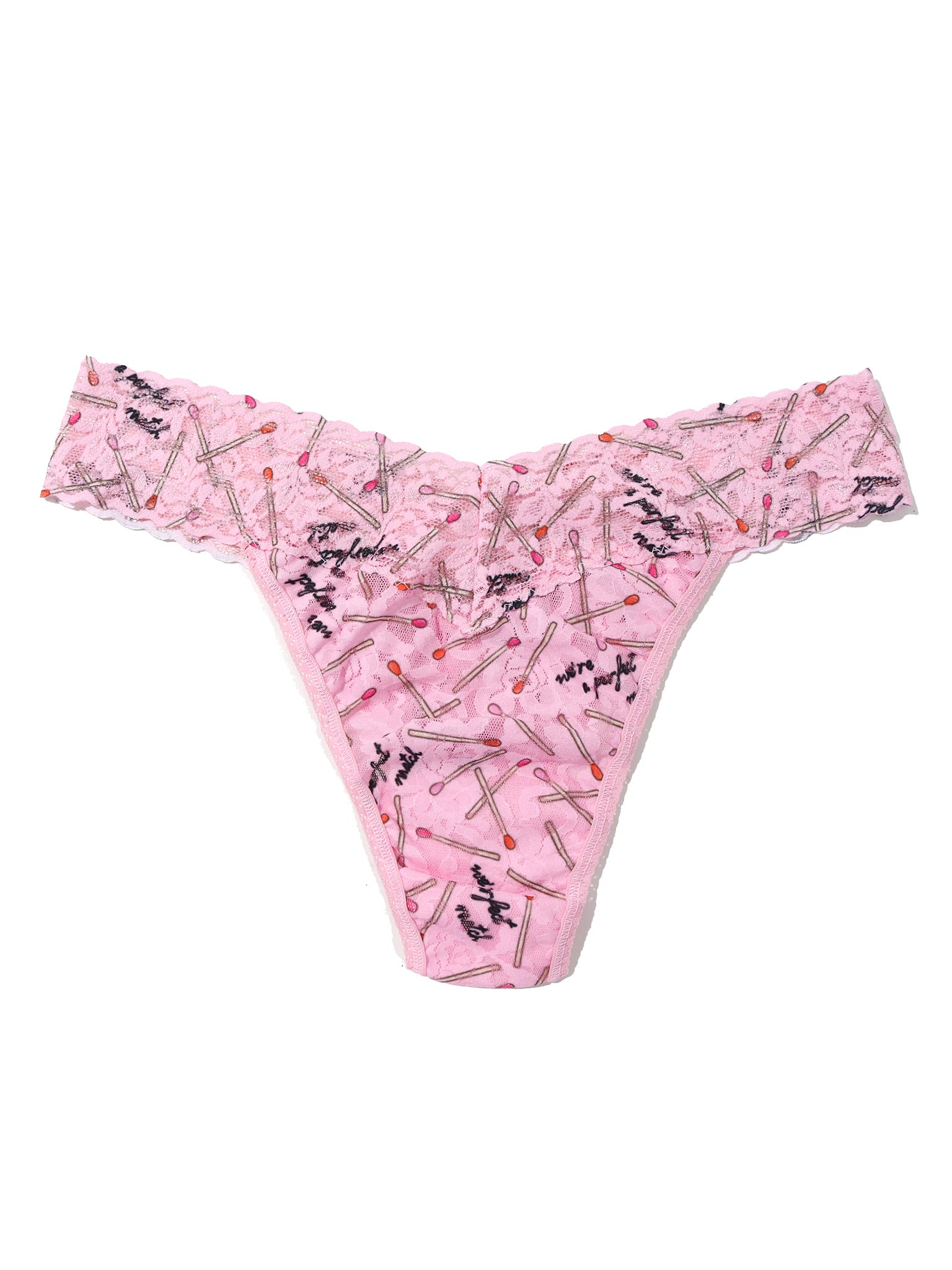 Printed Signature Lace® Original Rise Thong Perfect Match Pink Sale