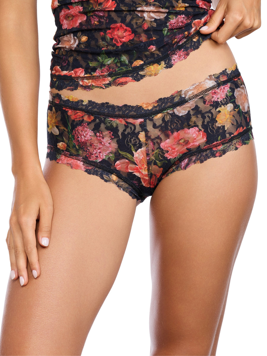 Printed Signature Lace® Boyshort Moonlit Black Floral