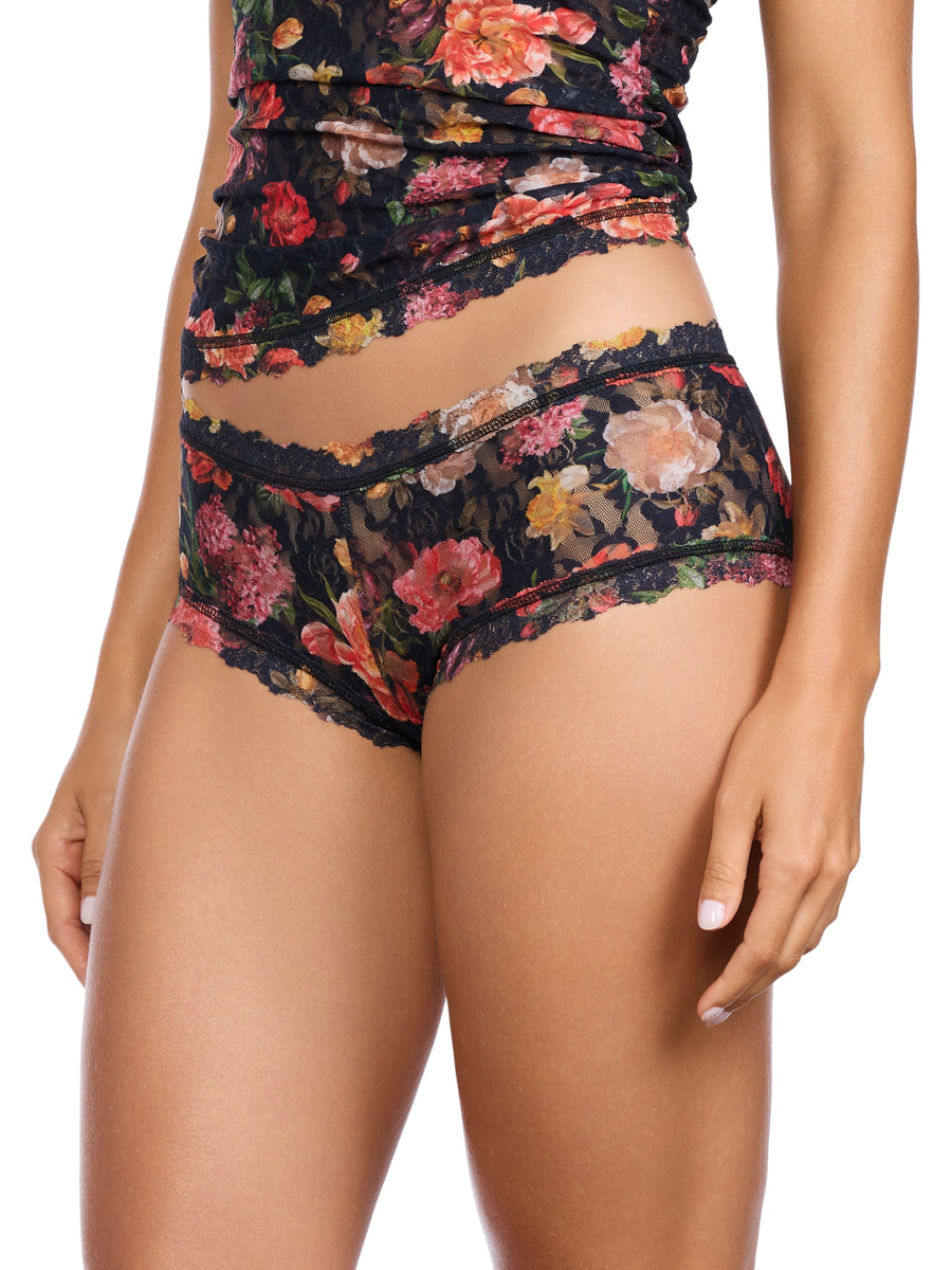 Printed Signature Lace® Boyshort Moonlit Black Floral