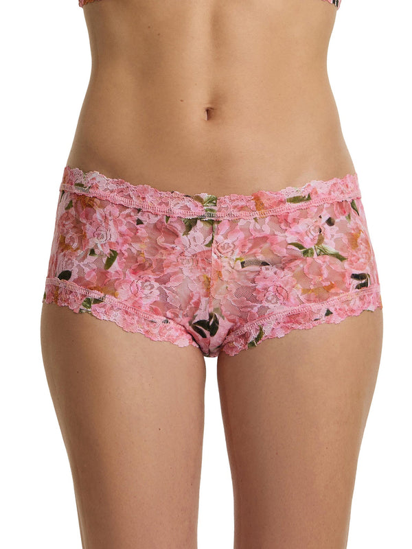 Floral patterned underwear on a white background