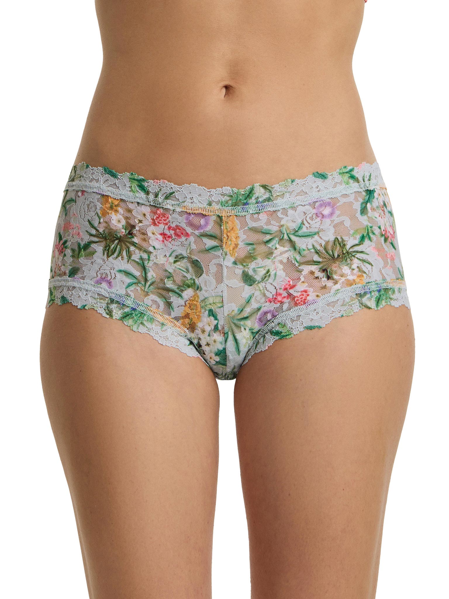 Printed Signature Lace® Boyshort Floriculture Floral Print - Front View On Model | Hanky Panky