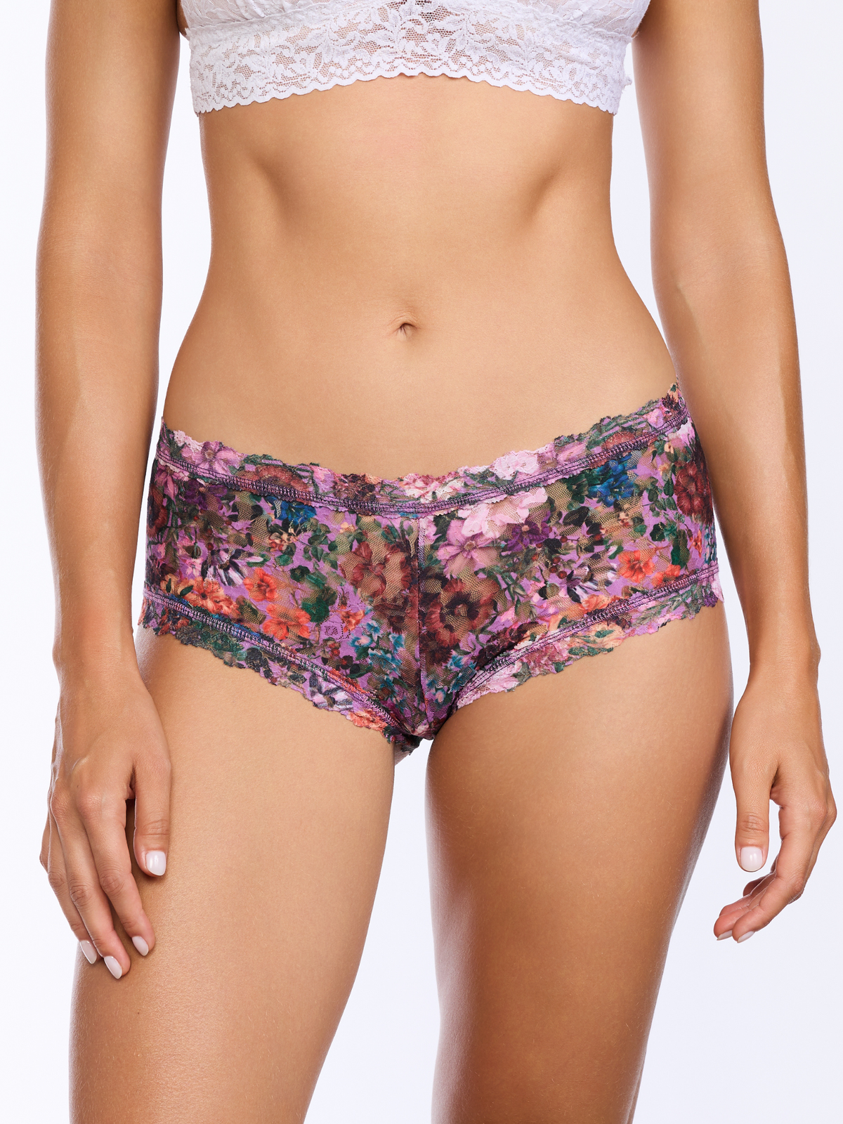 Printed Signature Lace® Boyshort Perennial Purple Floral