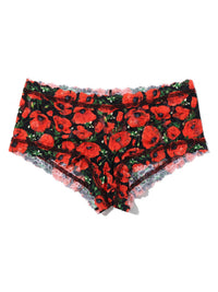 Printed Signature Lace® Boyshort Poppy Holiday - Red/Black Sale