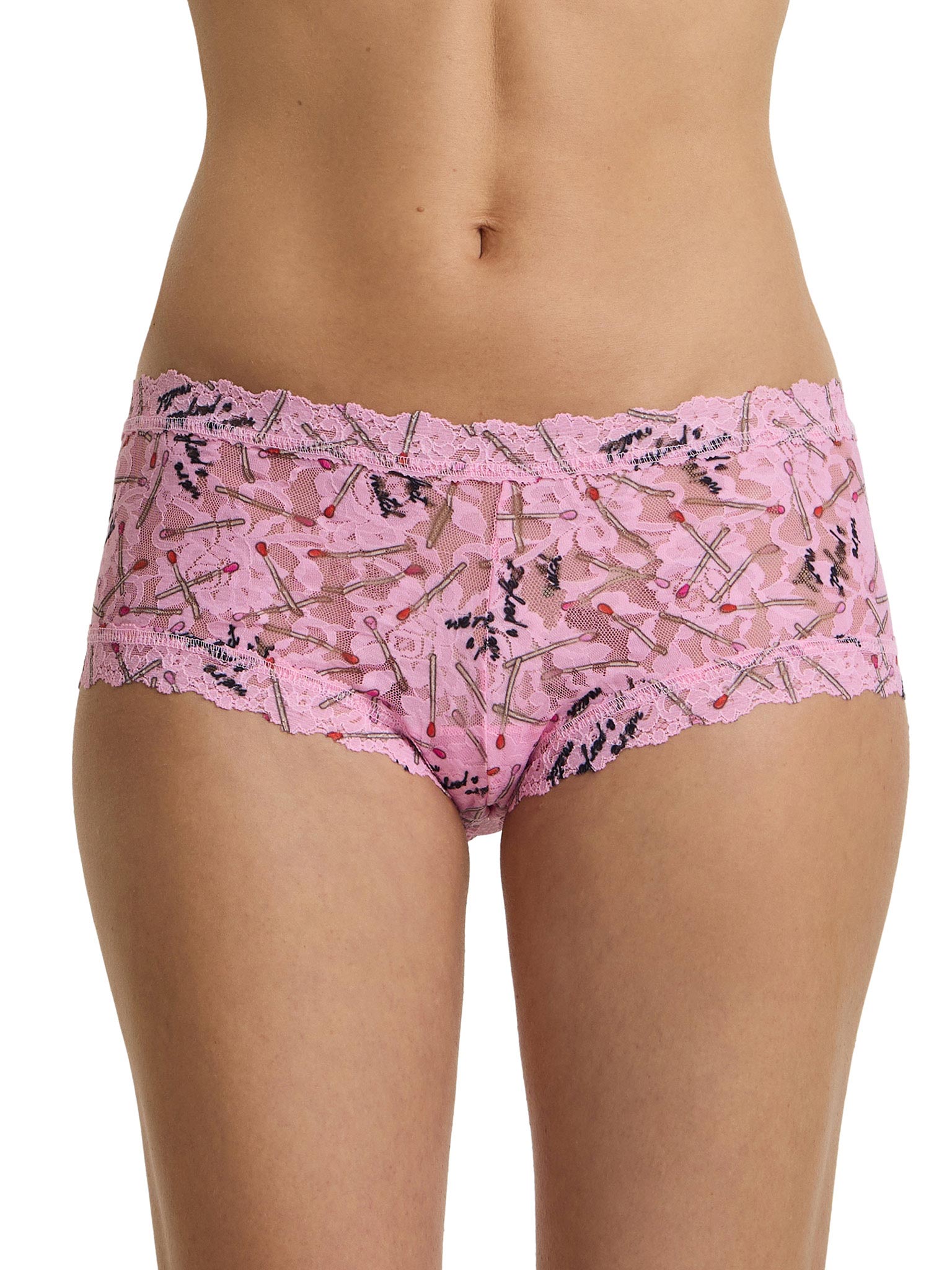 Printed Signature Lace® Boyshort Perfect Match Pink