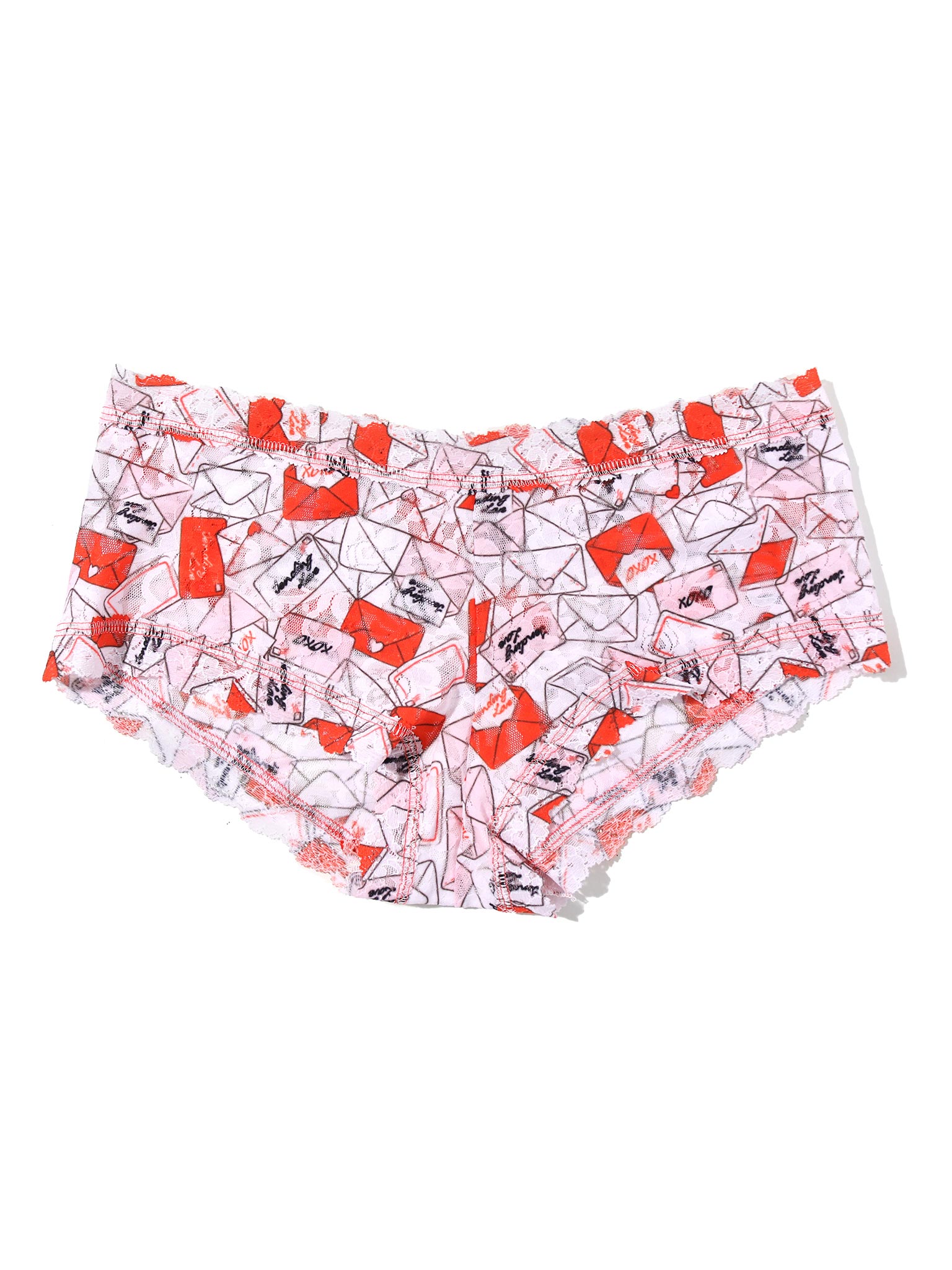Printed Signature Lace® Boyshort With Love Red/Pink Sale