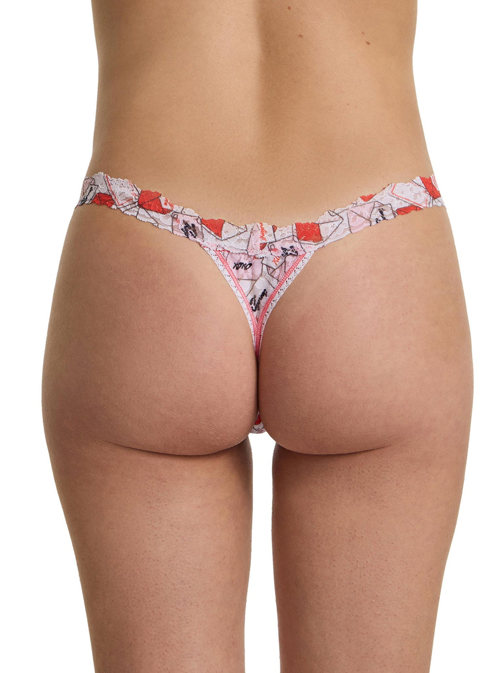 Printed Signature Lace® G-String With Love Red/Pink