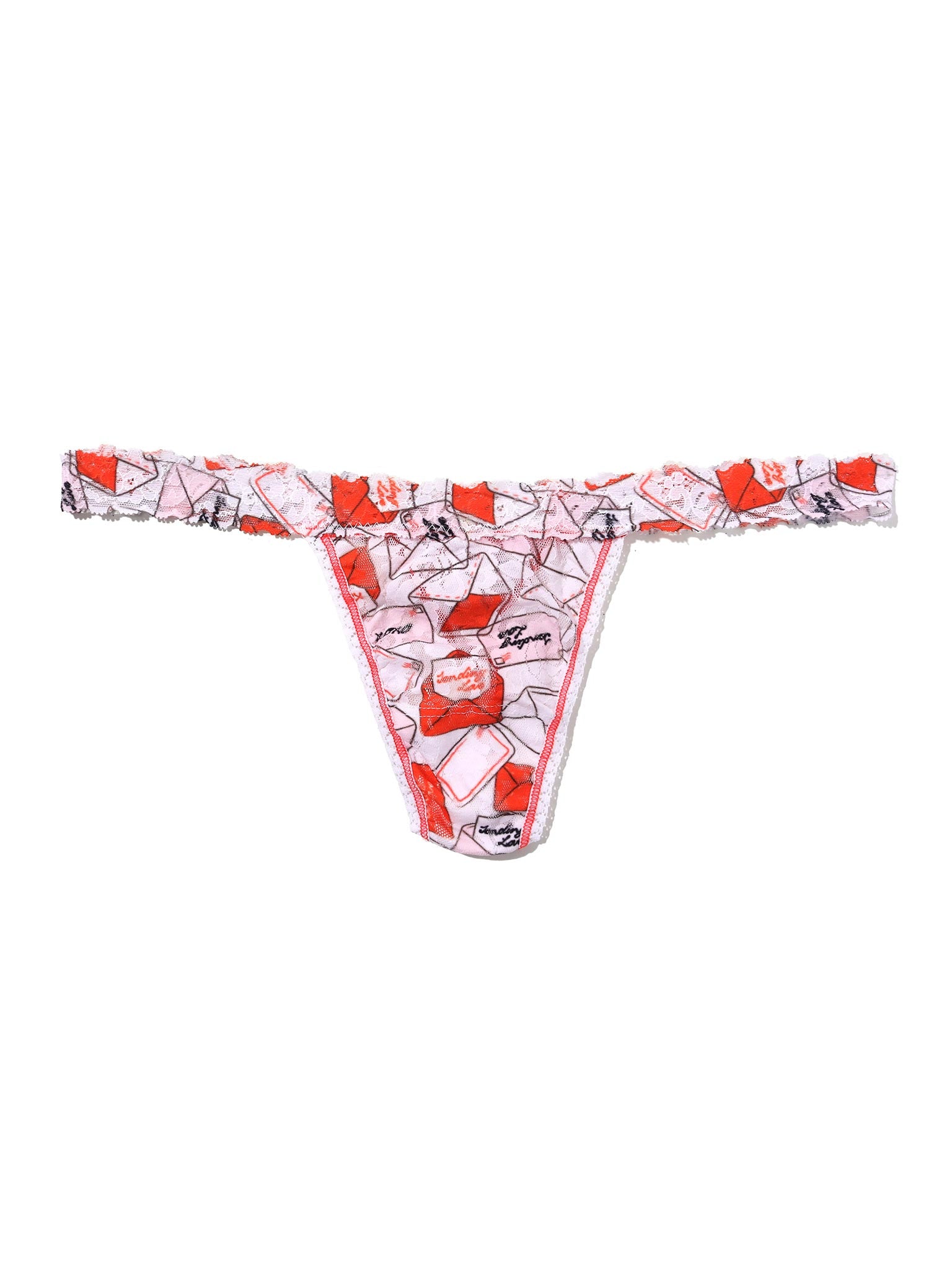 Printed Signature Lace® G-String With Love Red/Pink