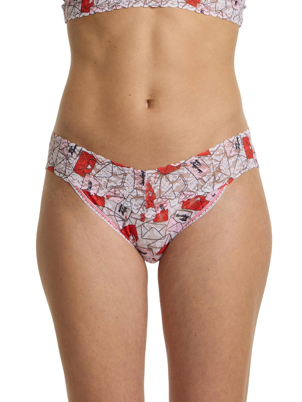 Bikini bottom with geometric pattern on a white background