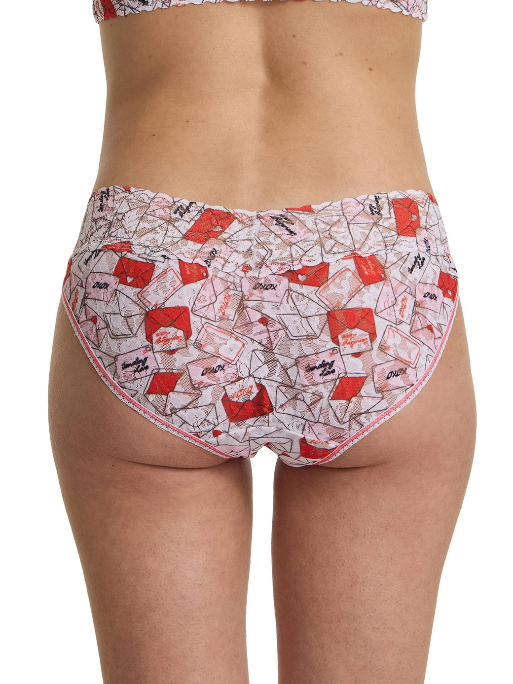 Printed Signature Lace® V-Kini With Love Red/Pink