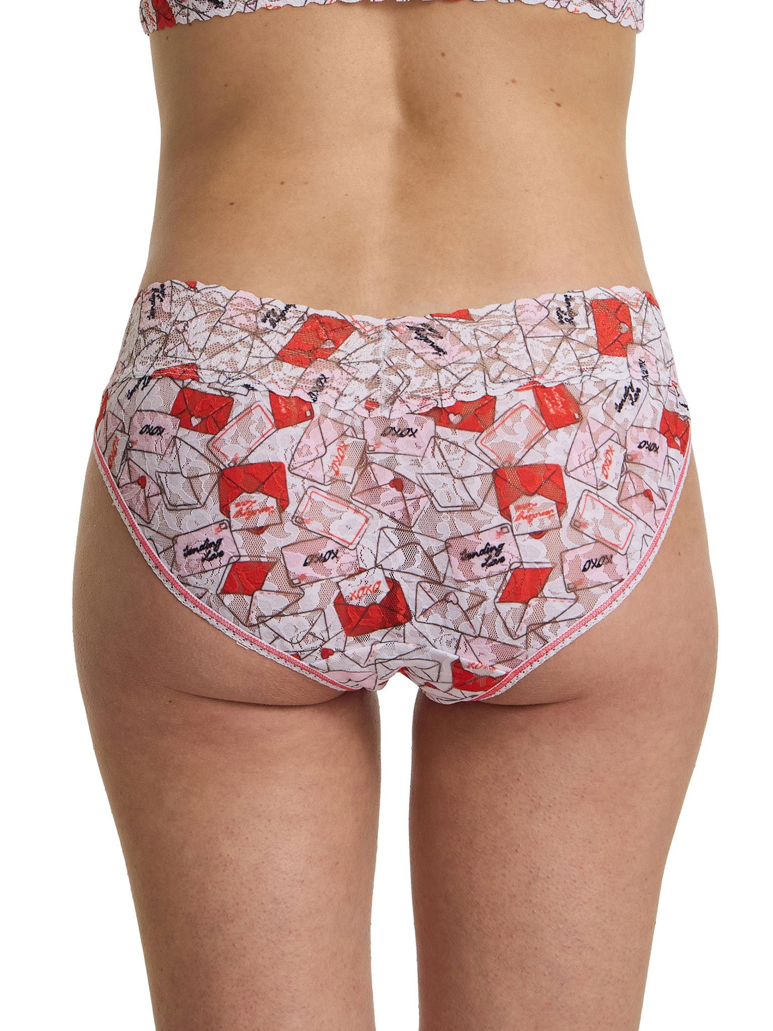 Printed Signature Lace® V-Kini With Love Red/Pink