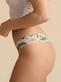Floral lace underwear on a beige background