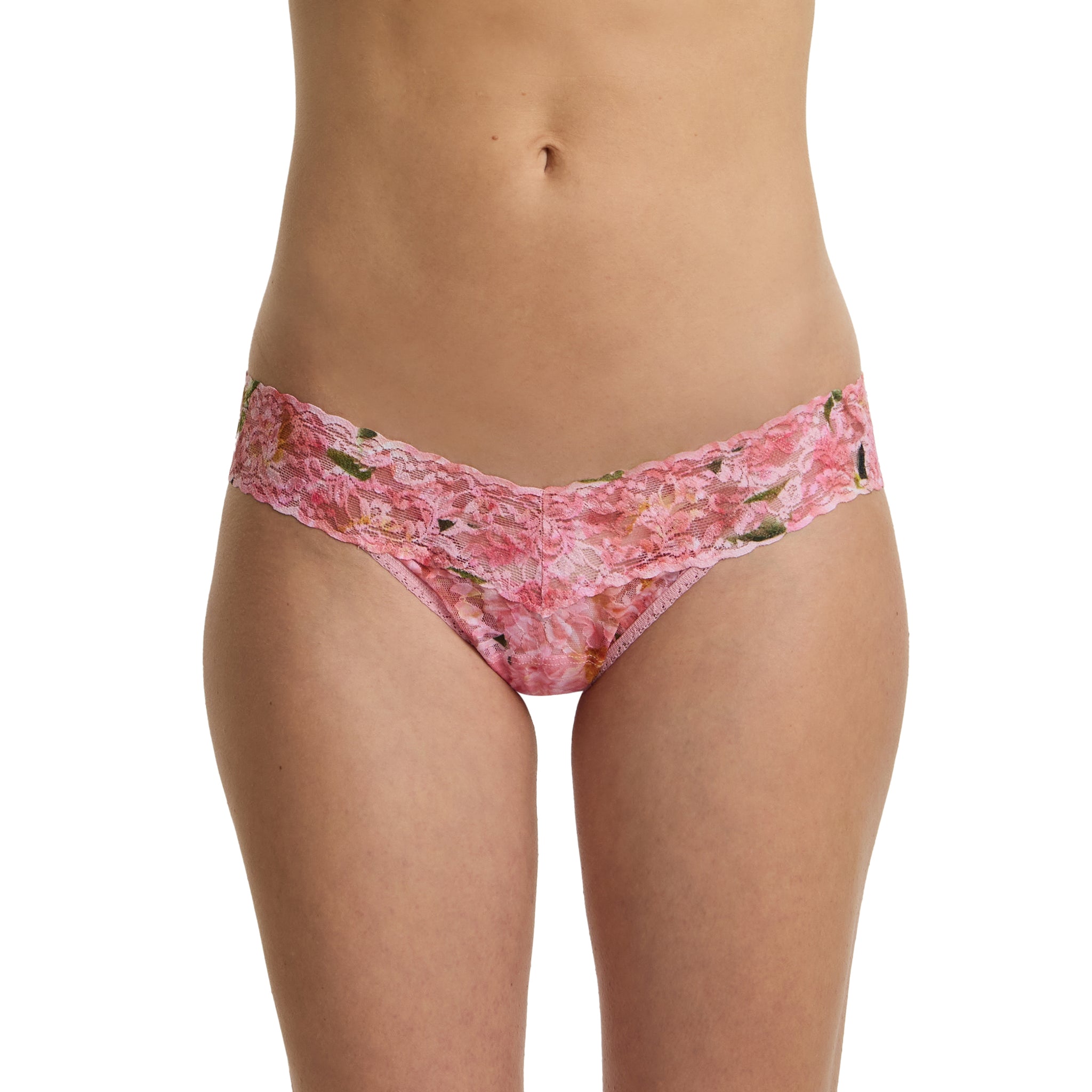 Printed Signature Lace® Low Rise Thong Dancing Petals Pink