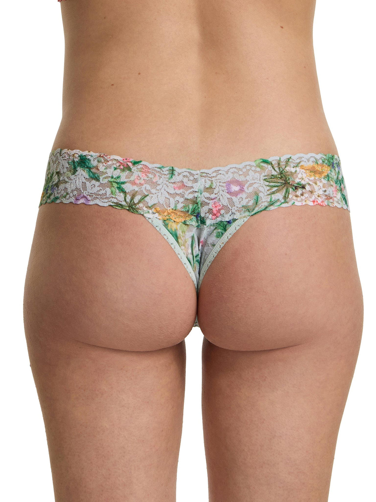 Printed Signature Lace® Low Rise Thong Floriculture Floral Print - Back On-Model | Hanky Panky