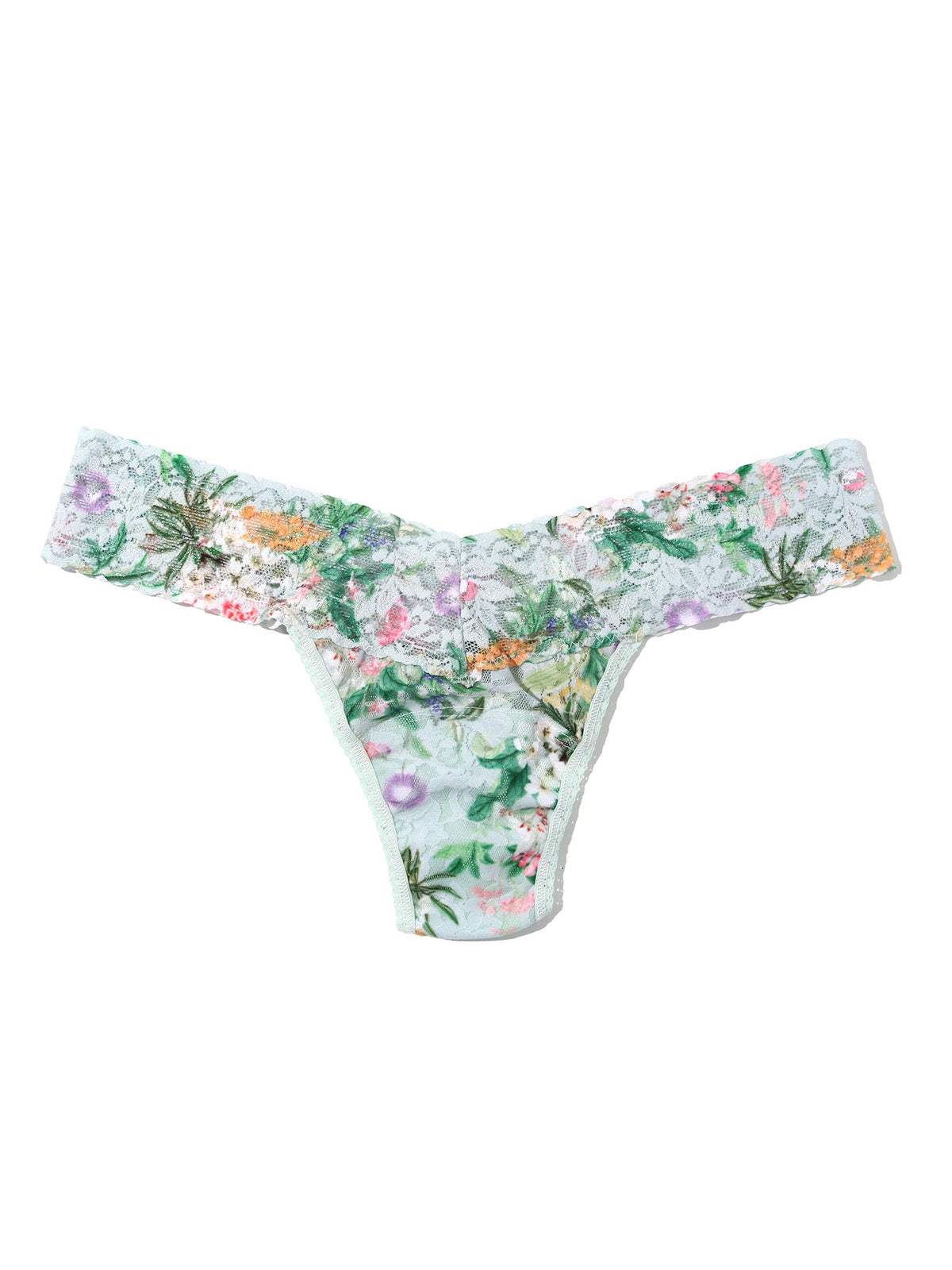 Printed Signature Lace® Low Rise Thong Floriculture Floral Print - Flat Lay | Hanky Panky