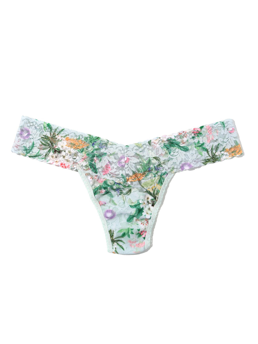 Printed Signature Lace® Low Rise Thong Floriculture Floral Print - Flat Lay | Hanky Panky
