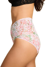 Floral lace underwear on a white background