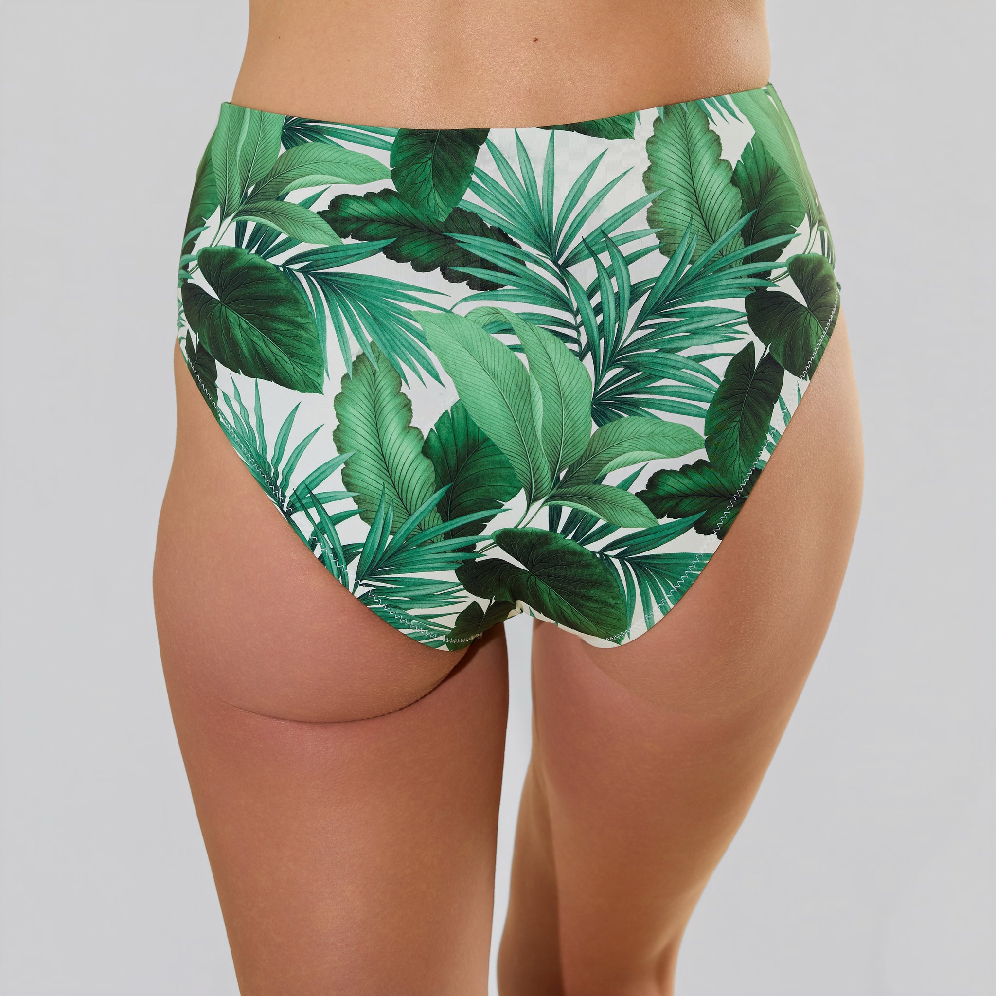 Boyshort Swimsuit Bottom Stay Floral Palm Tree Green