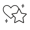 heart and star icon logo