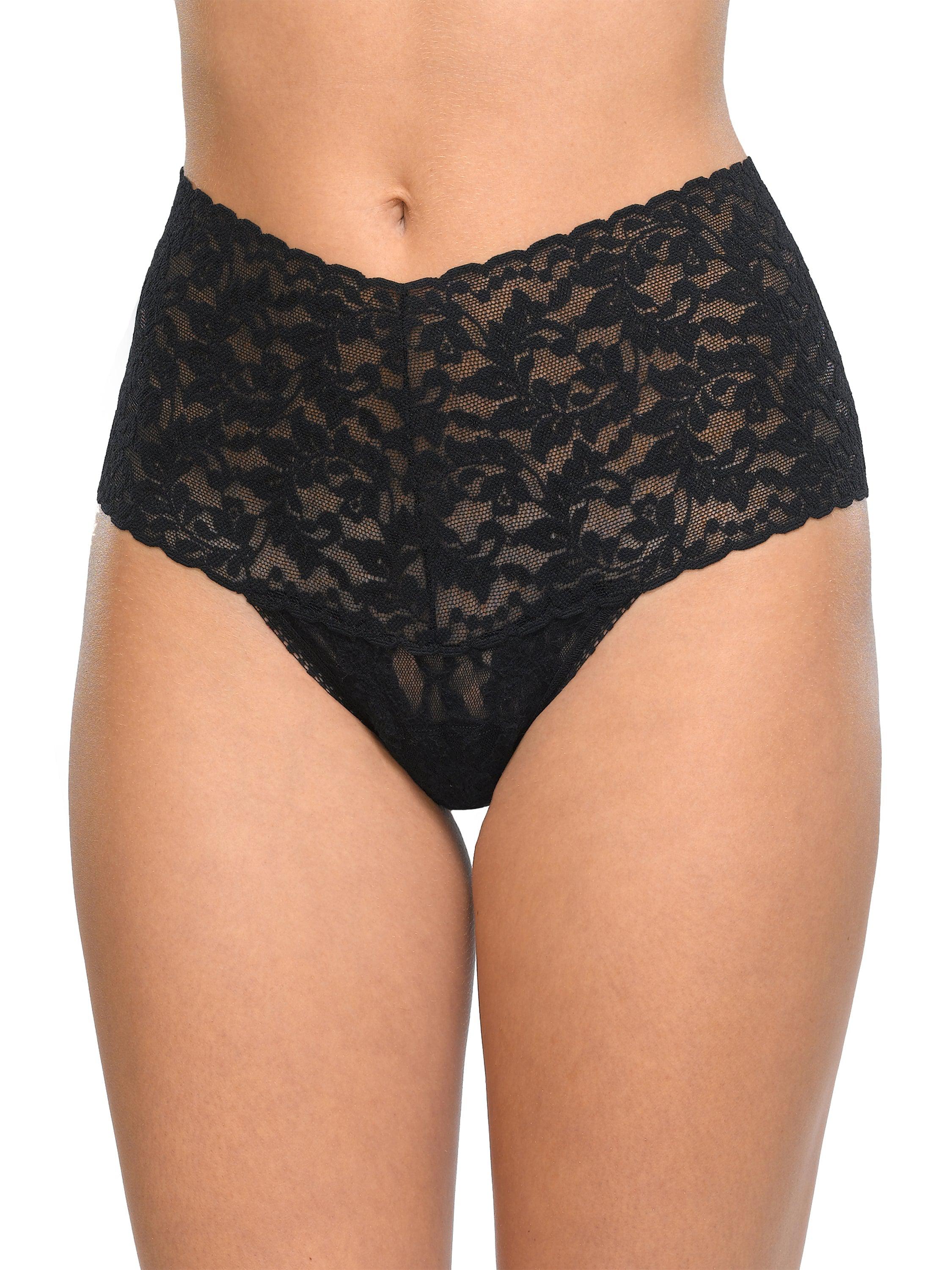 2 Pack Retro Lace Thong in Chai-Black