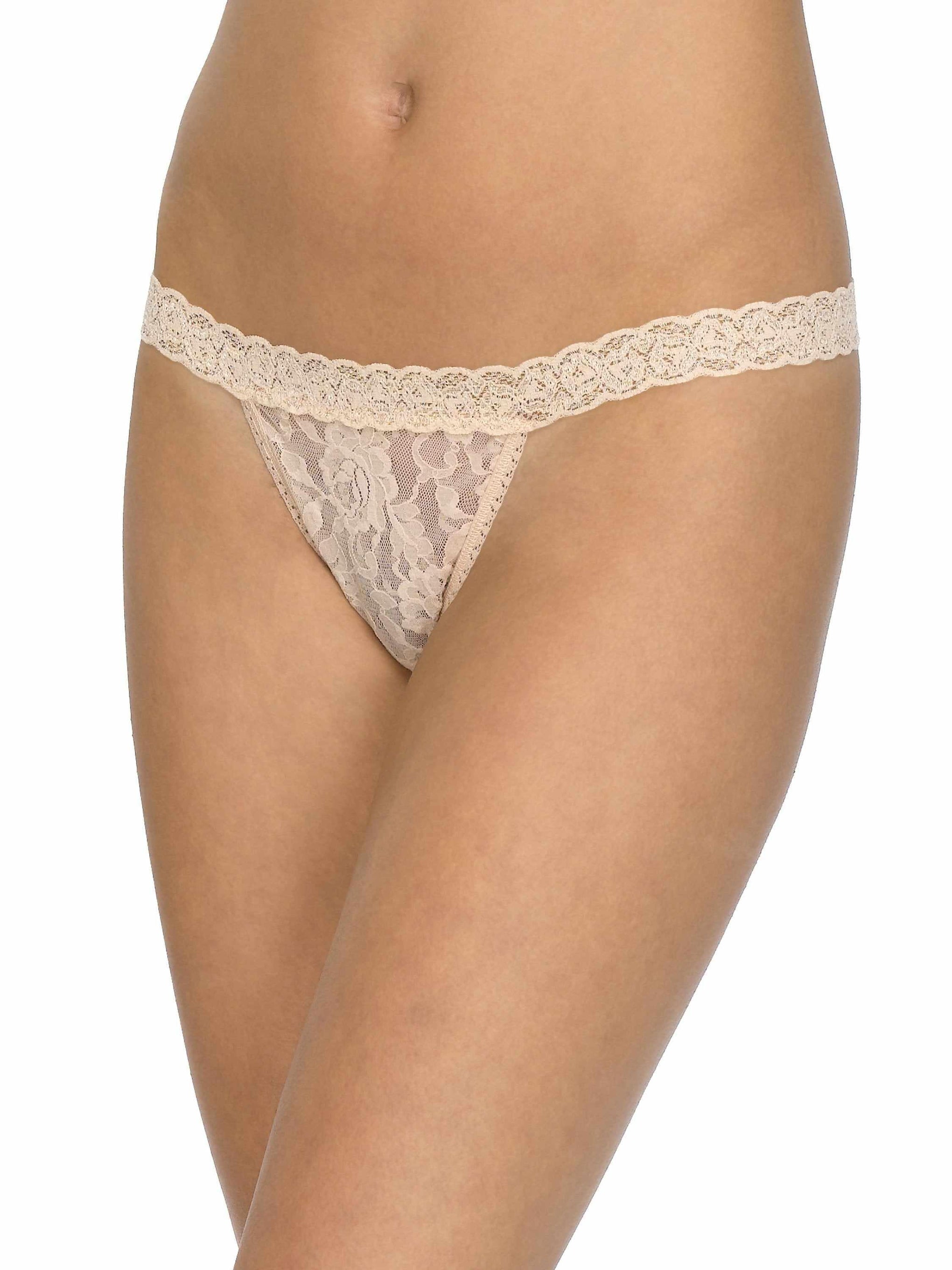 3 Pack Signature Lace G-string-BLACK WHITE CHAI-Hanky Panky