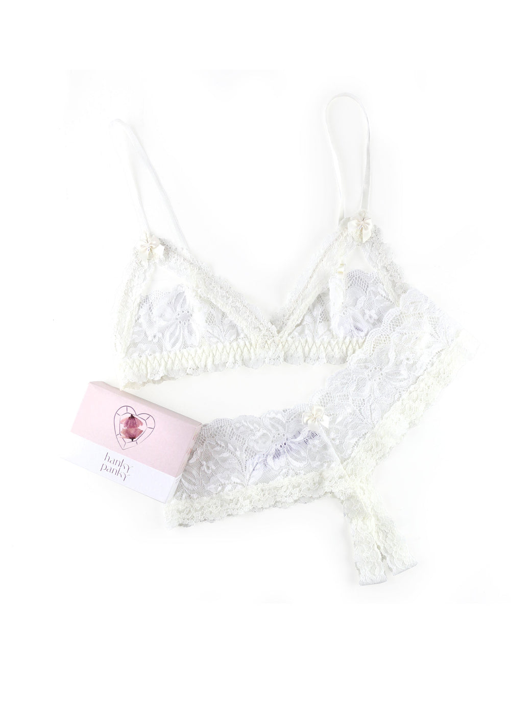 Honeymoon Crotchless Thong and Bralette Set