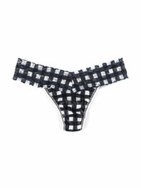 Petite Size Printed Signature Lace® Thong Gridlock Sale