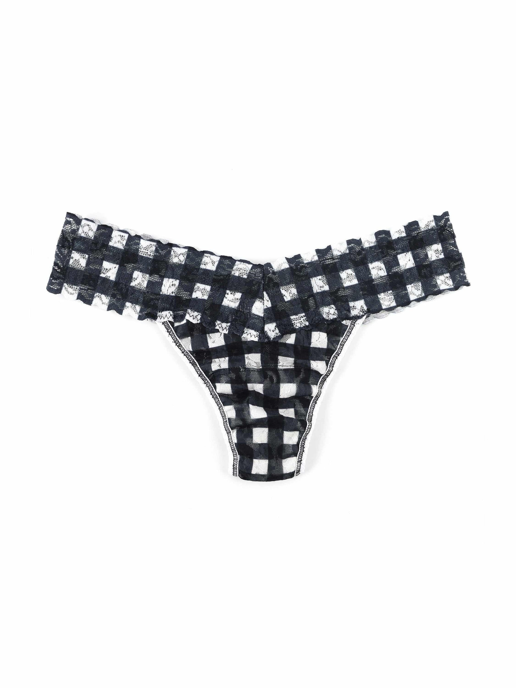 Petite Size Printed Signature Lace® Thong Gridlock Sale