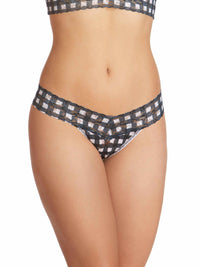 Petite Size Printed Signature Lace® Thong Gridlock Sale