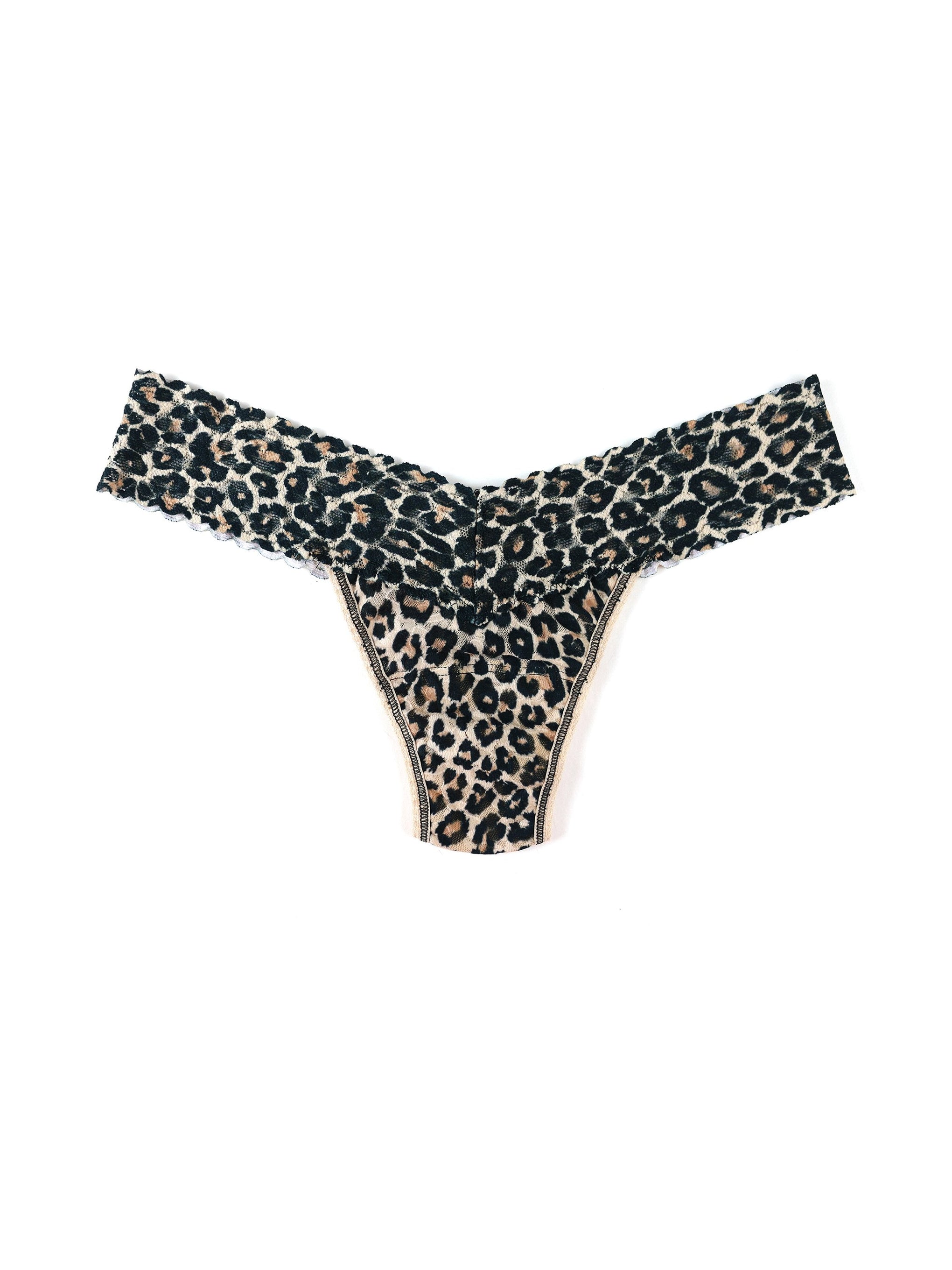Printed Signature Lace Low Rise Thong-CLASSIC LEOPARD-Hanky Panky