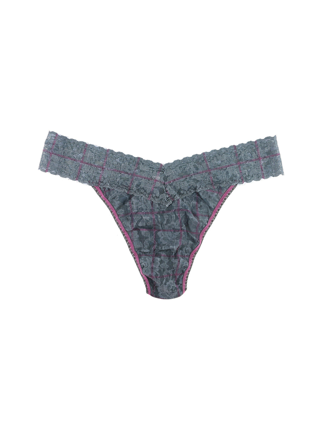 Printed Signature Lace Original Rise Thong Academy Check Sale