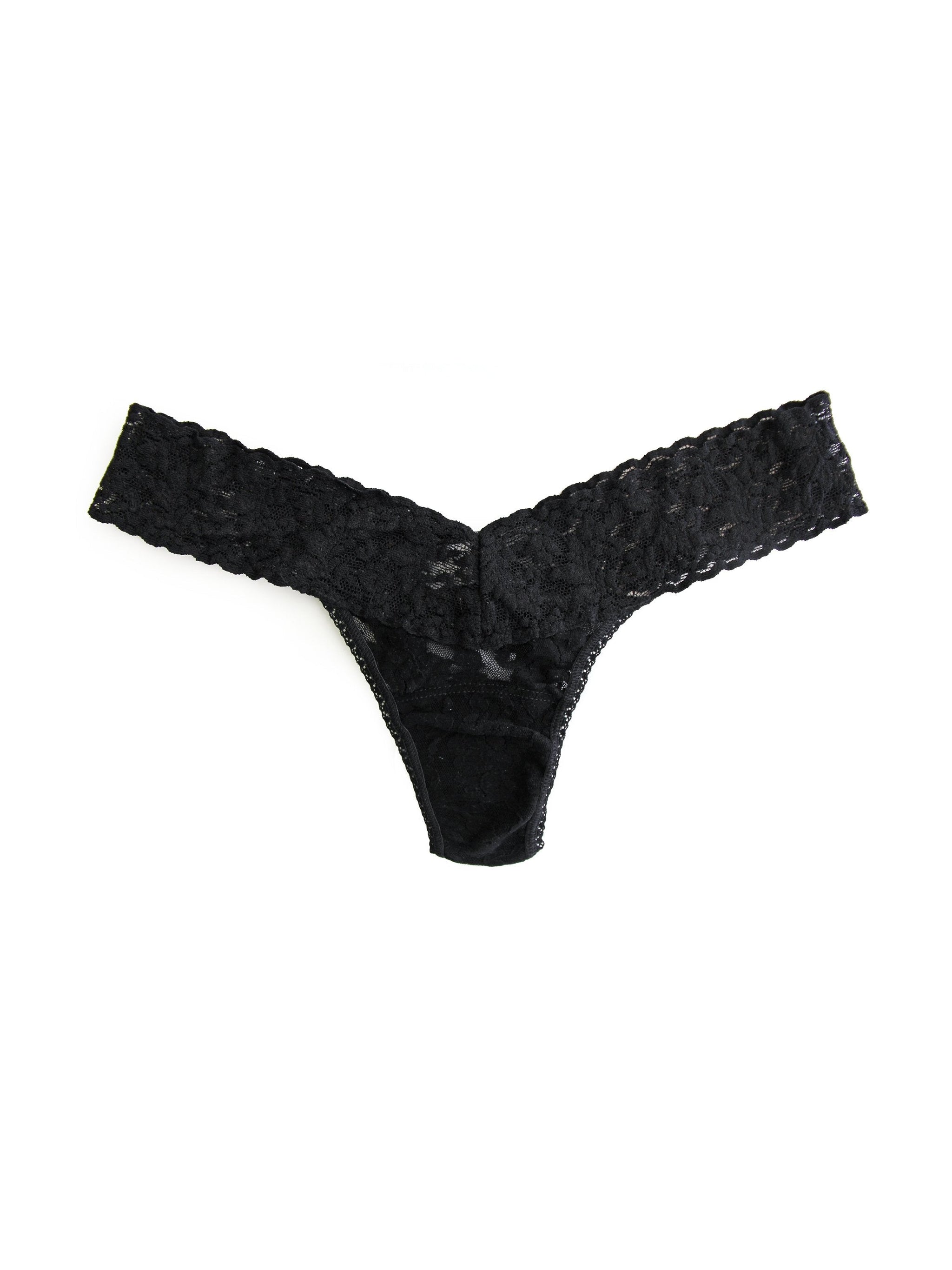 Signature Lace Low Rise Thong-BLACK-Hanky Panky