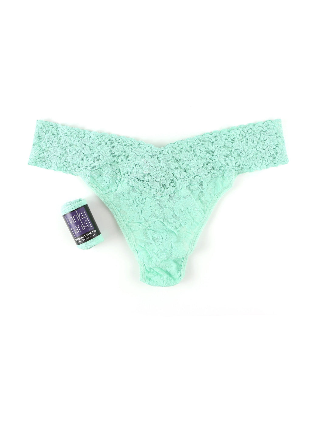 Signature Lace Original Rise Thong-MINT SPRIG GREEN-Hanky Panky