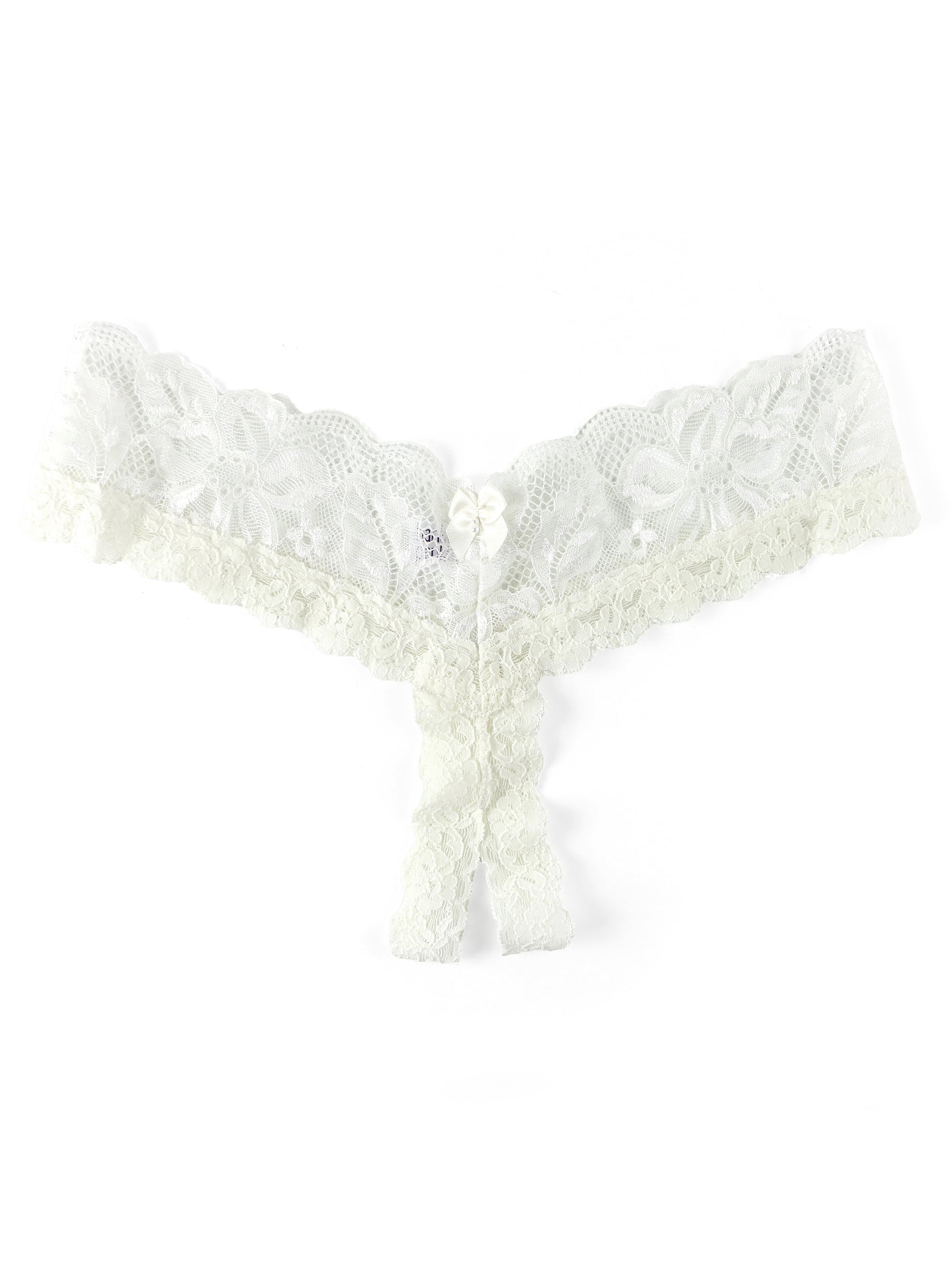 Victoria Lace Open Thong-LIGHT IVORY-Hanky Panky